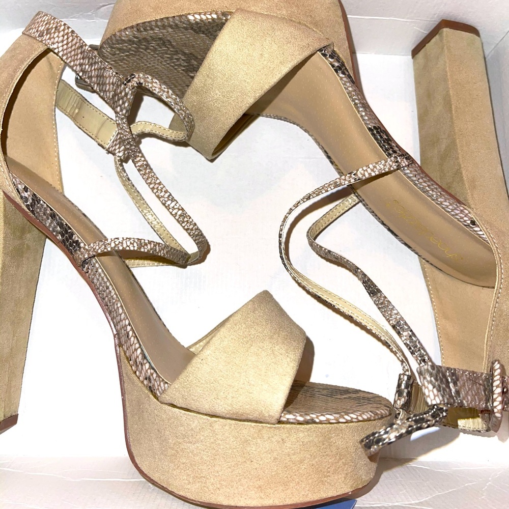 Nude Snake print Dress Sandals